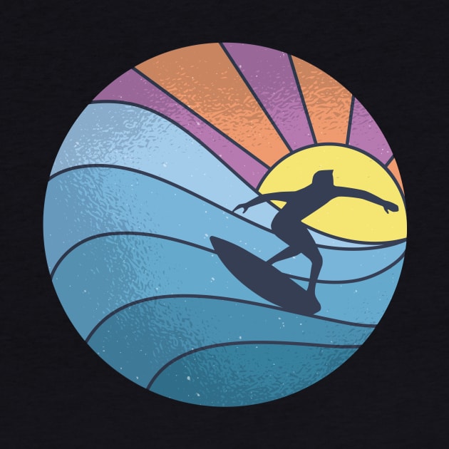 Retro Vintage Surfer with Sunset by LR_Collections